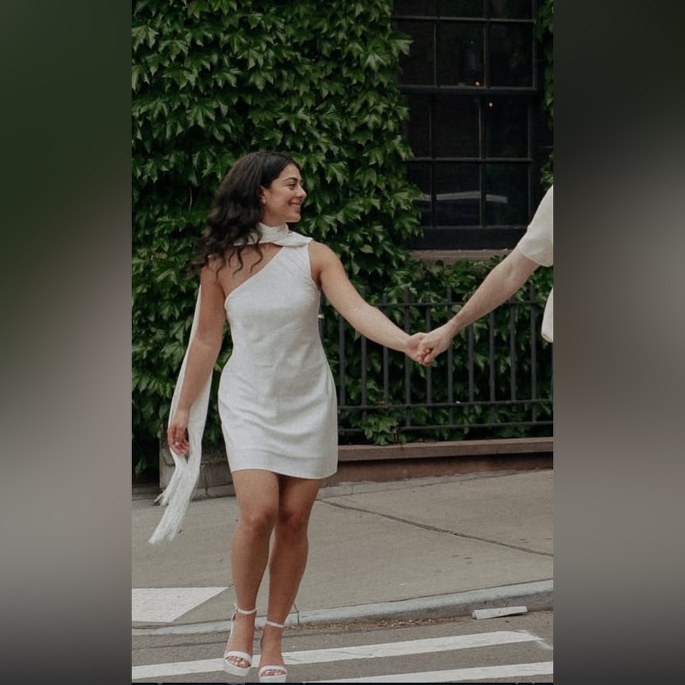 Elegant White One-Shoulder Dress